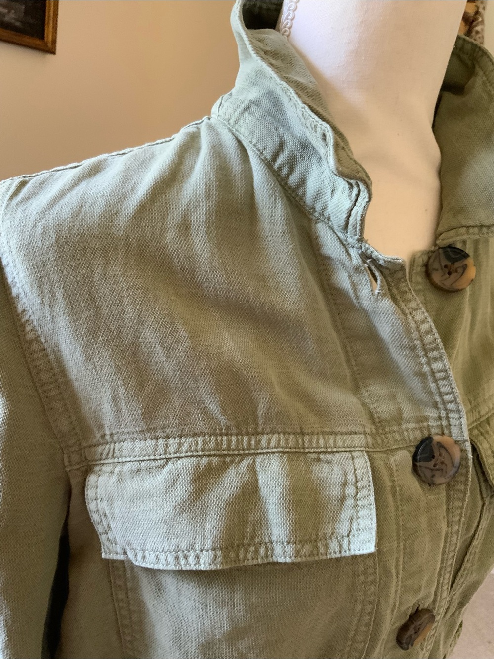 Nicole Miller Olive Green Utility Jacket - Picture 2 of 5